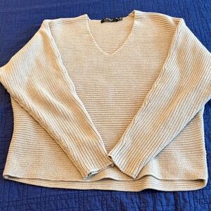 Lauren Ralph Lauren Beige V-Neck Sweater